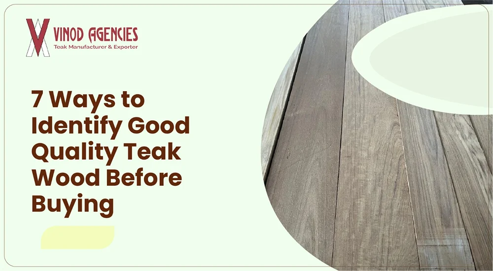 Good quality teak wood showing grain, colour and natural wood characteristics