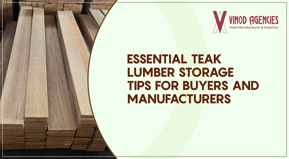 Teak lumber storage with properly stacked teak timber and adequate ventilation